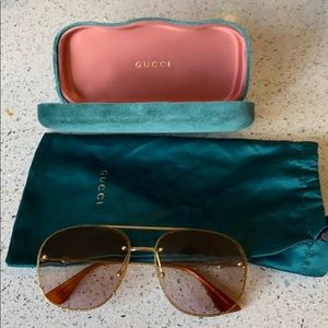 Gucci gold sunglasses